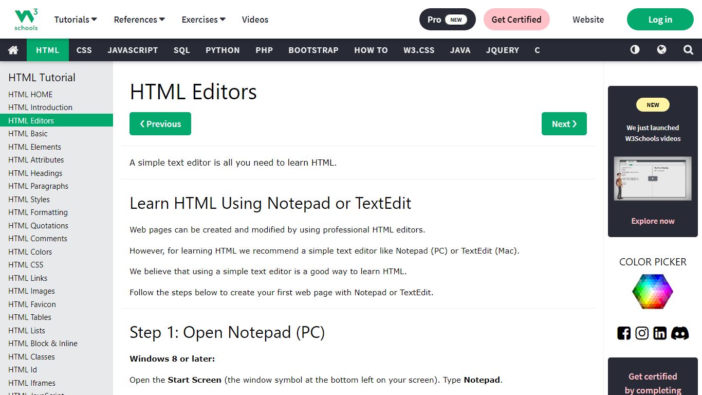 HTML Editors - W3Schools